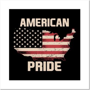 American Pride Flag Tshirt Posters and Art